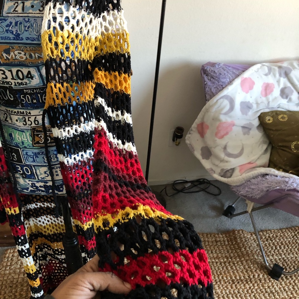 Forever 21 Open crochet Long Cardigan duster coverup - Picture 7 of 9